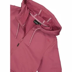 Felpa con zip da donna in cotone elasticizzato con cappuccio