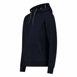 Felpa con zip da donna in cotone elasticizzato con cappuccio