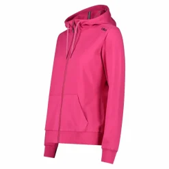 Felpa con zip da donna in cotone elasticizzato con cappuccio