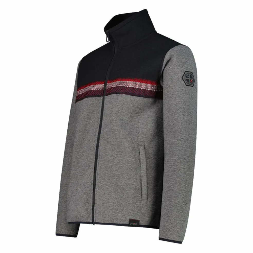 Felpa con zip da uomo in pile Knit Tech