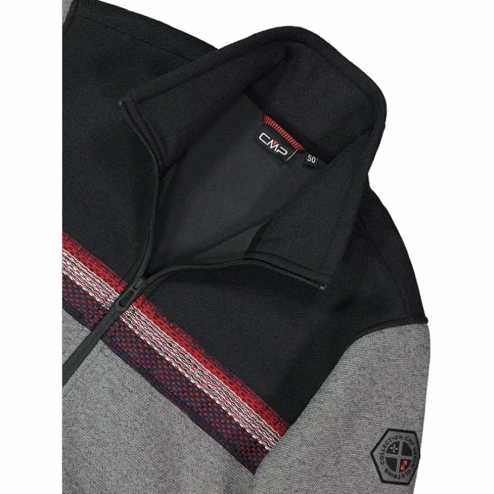 Felpa con zip da uomo in pile Knit Tech