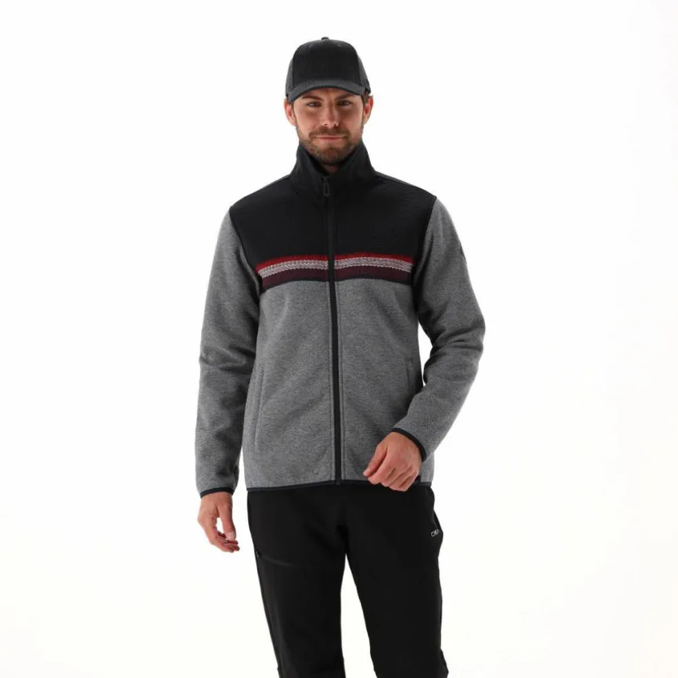 Felpa con zip da uomo in pile Knit Tech