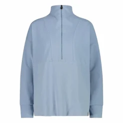 Felpa da donna a mezza zip con collo alto