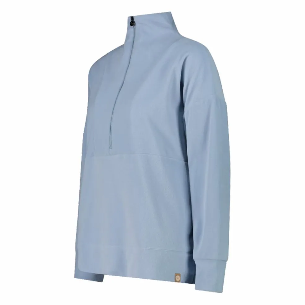 Felpa da donna a mezza zip con collo alto