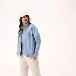 Felpa da donna con zip a collo alto