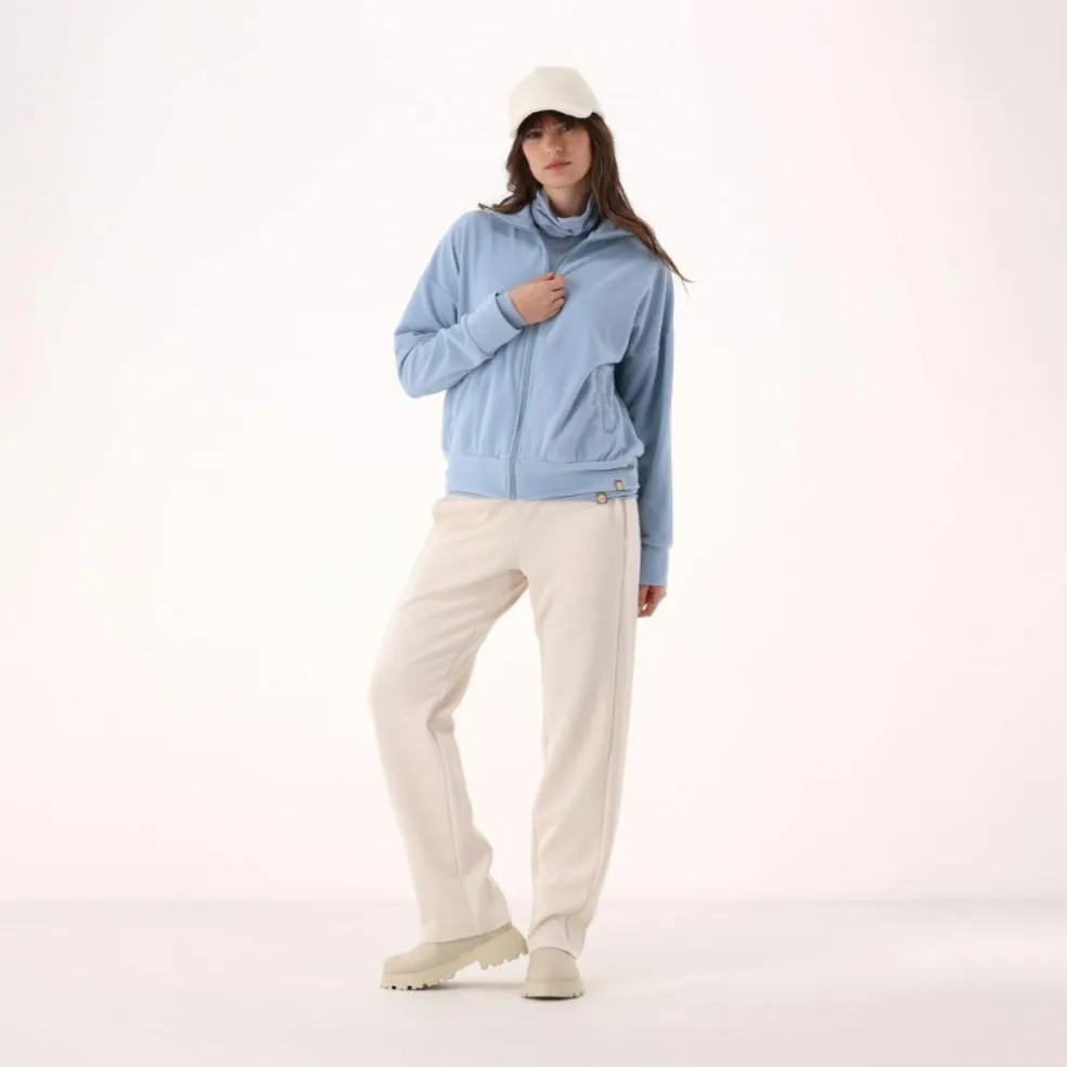 Felpa da donna con zip a collo alto