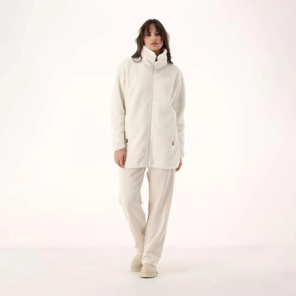 Felpa da donna con zip in pelliccetta teddy