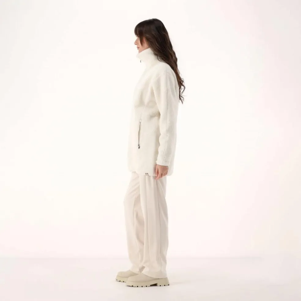 Felpa da donna con zip in pelliccetta teddy