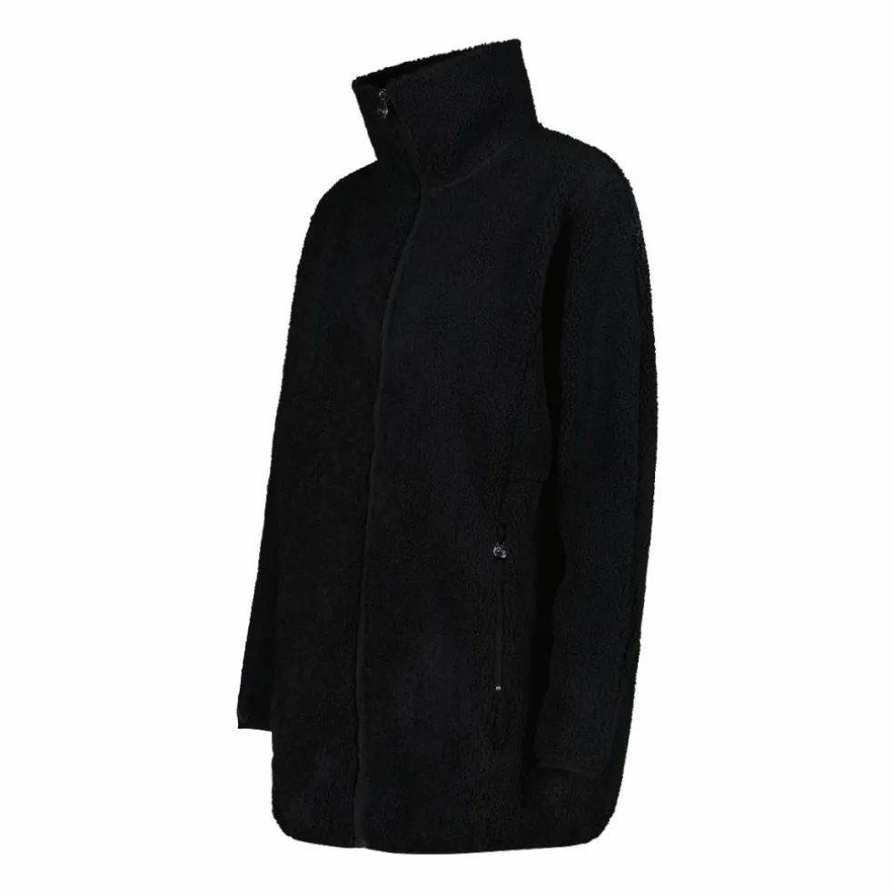 Felpa da donna con zip in pelliccetta teddy