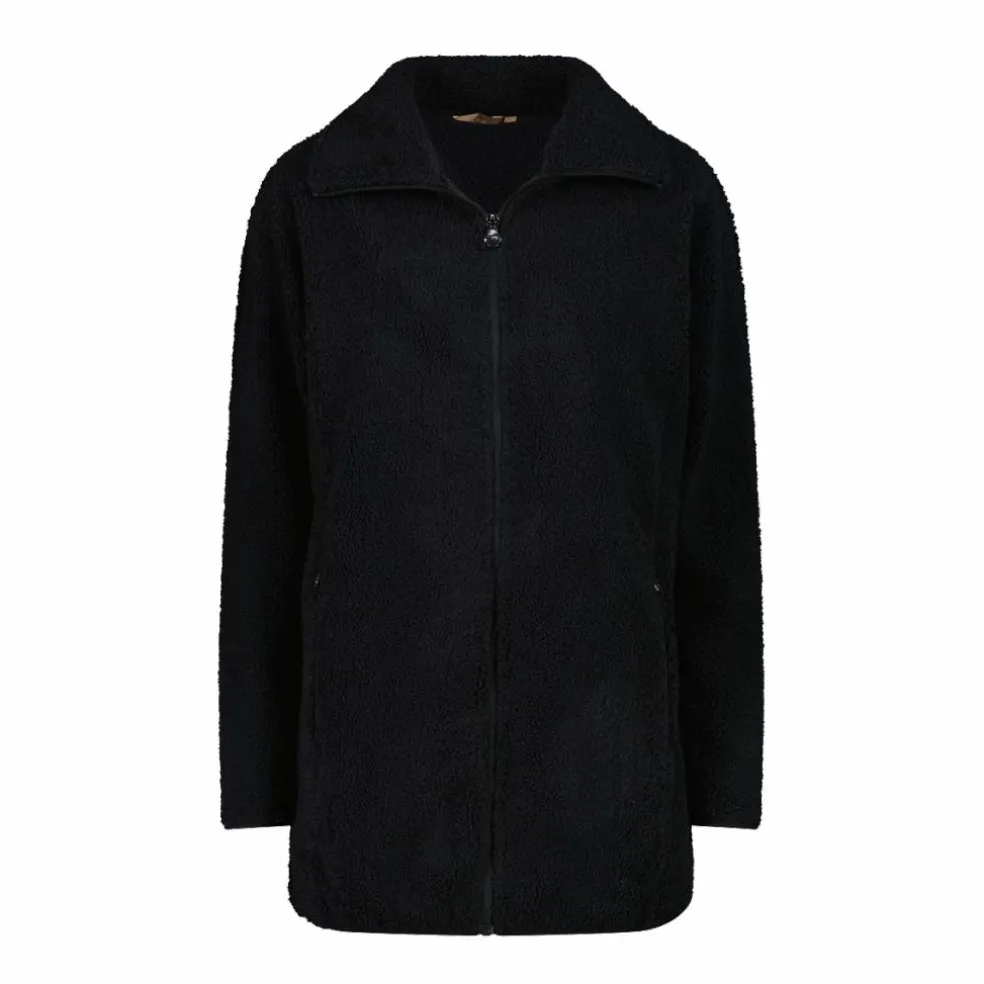 Felpa da donna con zip in pelliccetta teddy