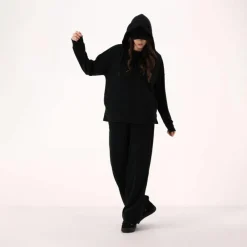 Felpa da donna senza zip con cappuccio fisso