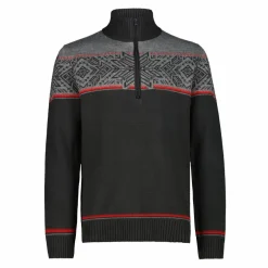 Felpa da uomo a mezza zip in Wooltech