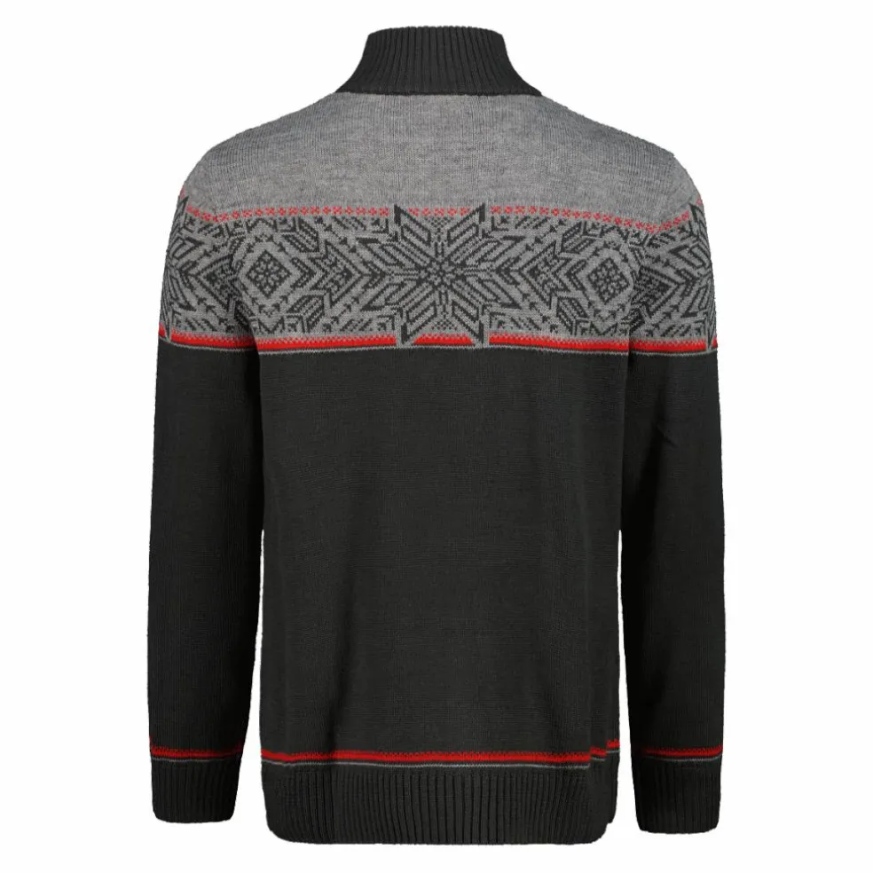 Felpa da uomo a mezza zip in Wooltech