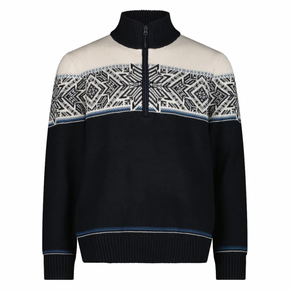 Felpa da uomo a mezza zip in Wooltech