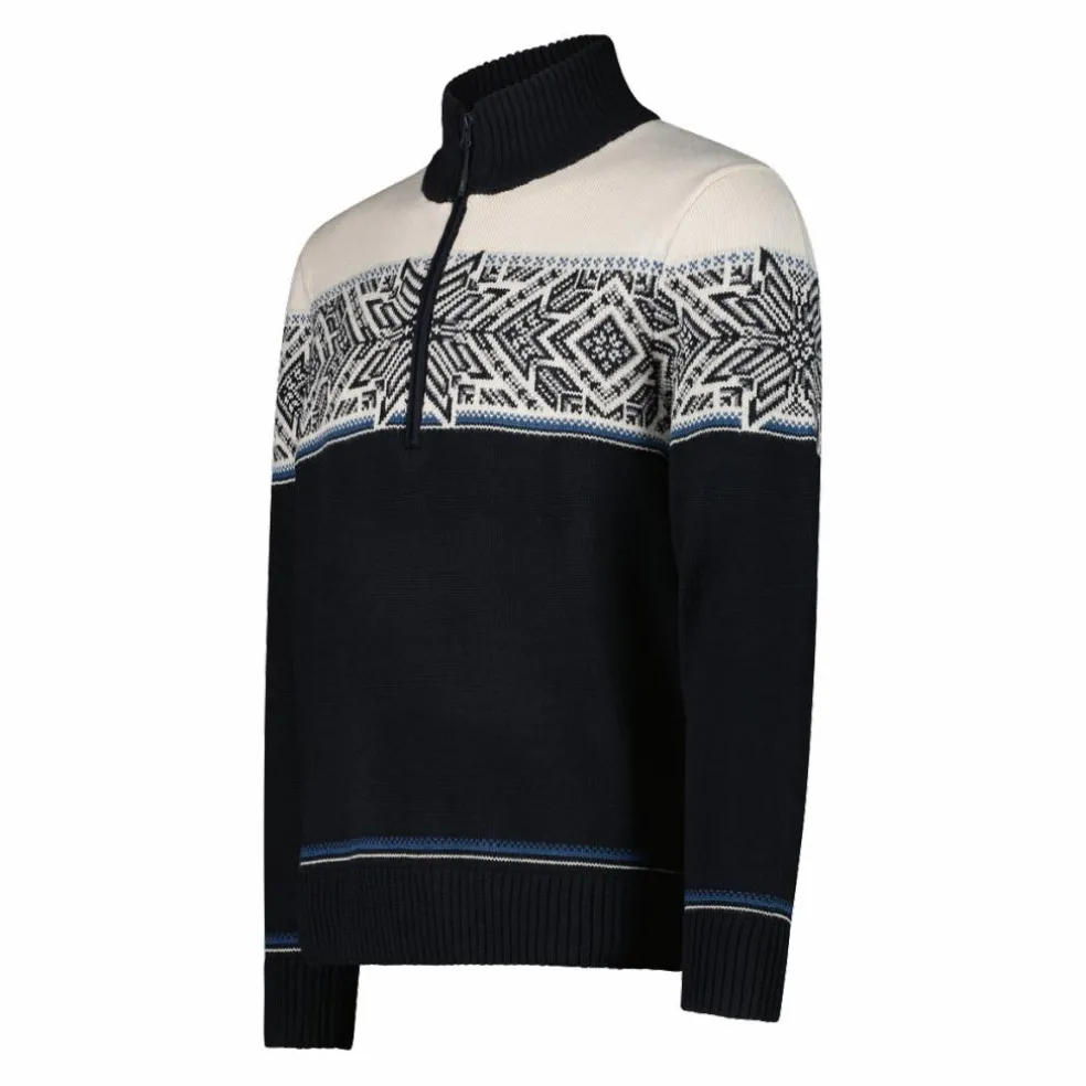 Felpa da uomo a mezza zip in Wooltech