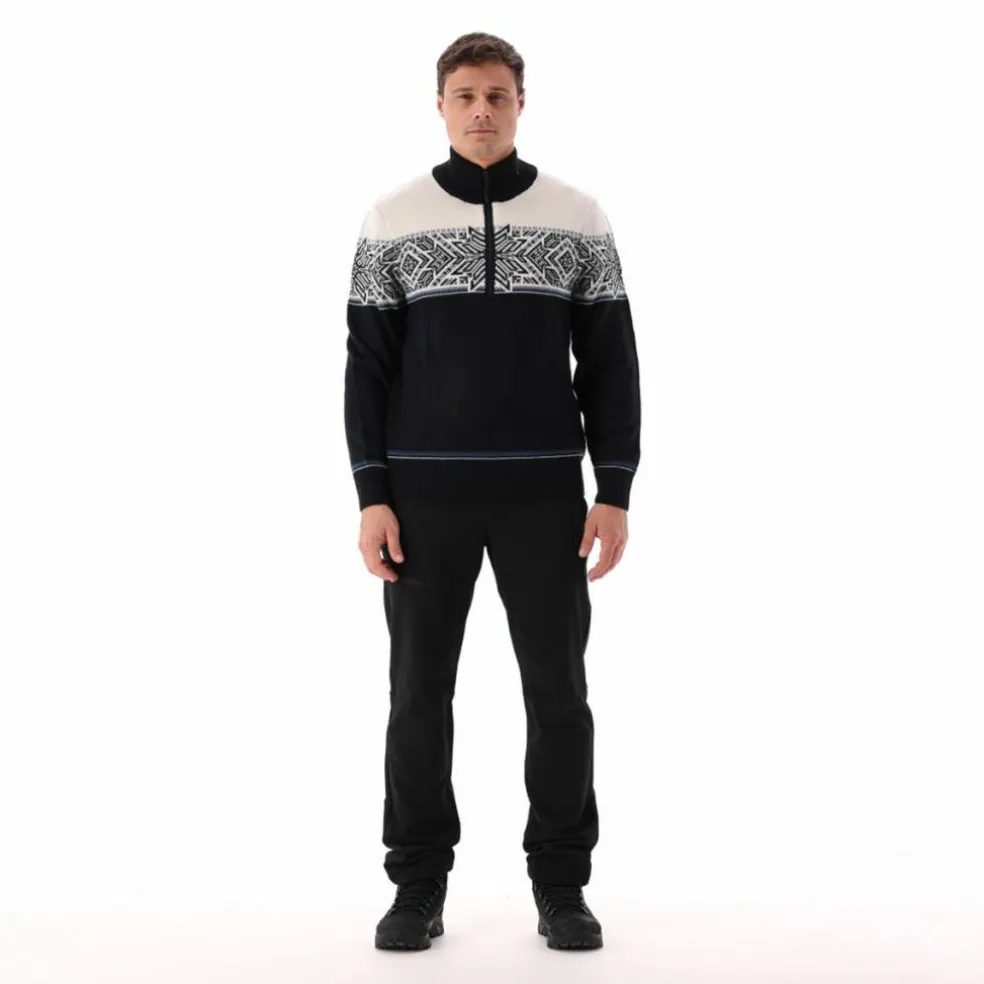 Felpa da uomo a mezza zip in Wooltech