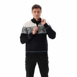 Felpa da uomo a mezza zip in Wooltech