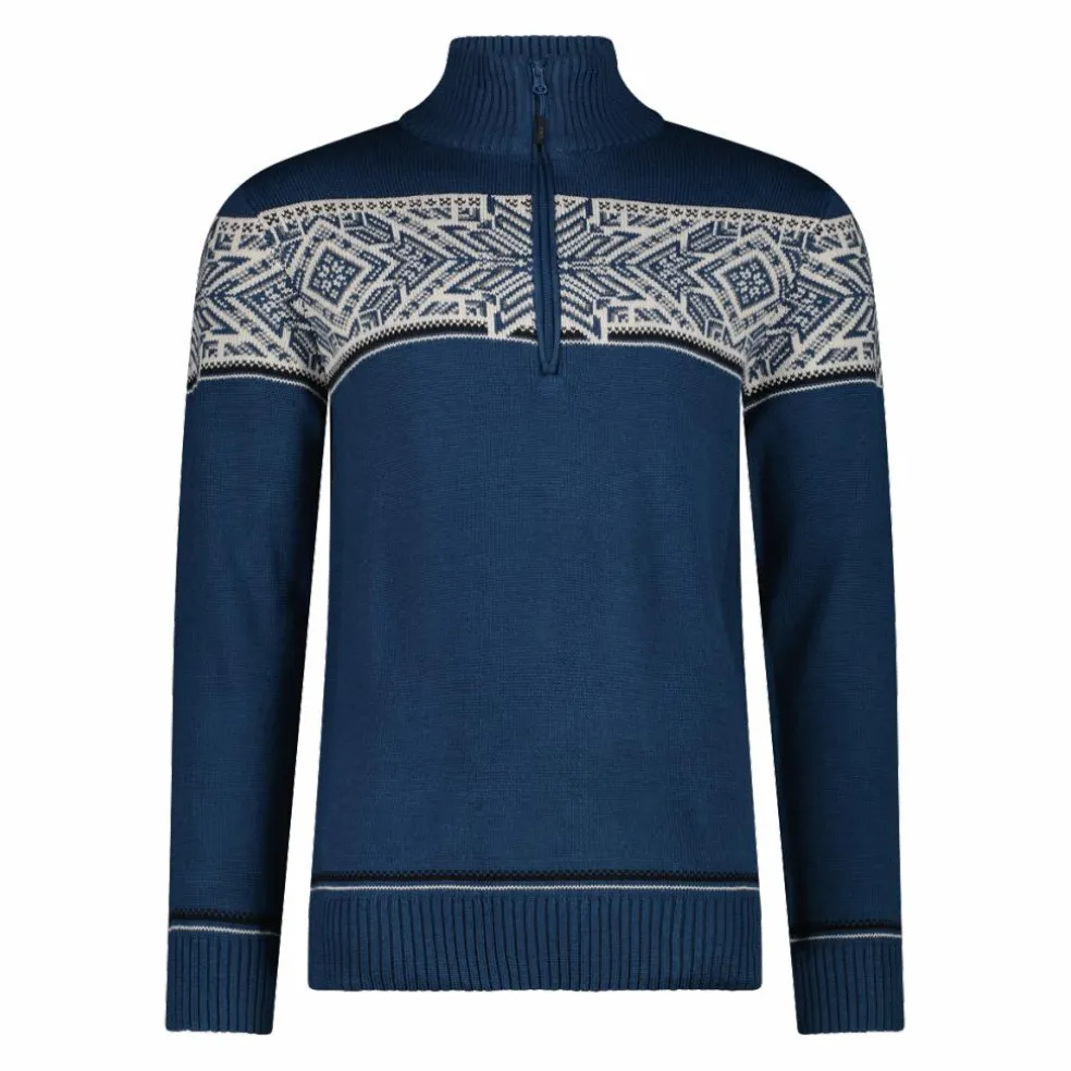 Felpa da uomo a mezza zip in Wooltech