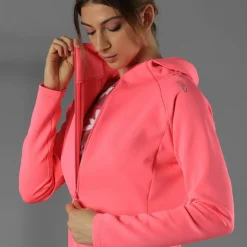 Felpa full zip con cappuccio in 4-way stretch
