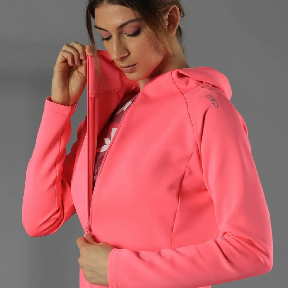 Felpa full zip con cappuccio in 4-way stretch