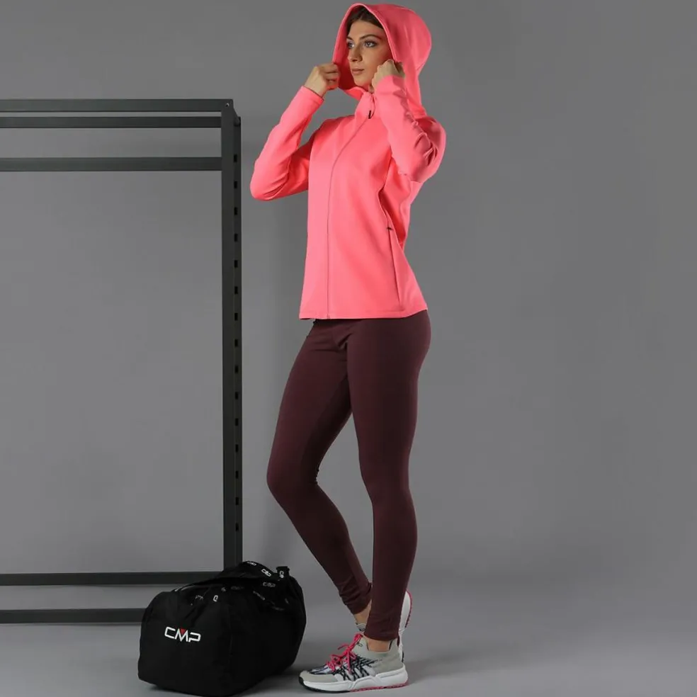 Felpa full zip con cappuccio in 4-way stretch