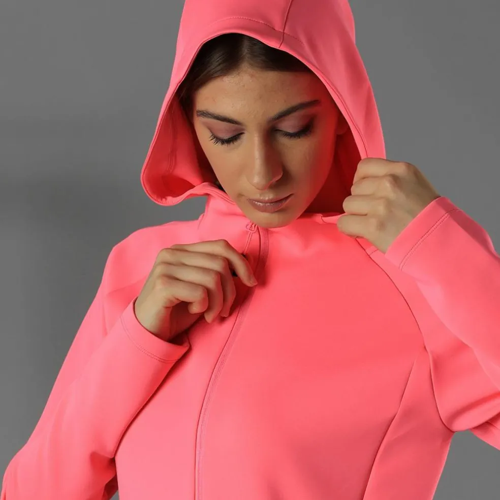 Felpa full zip con cappuccio in 4-way stretch