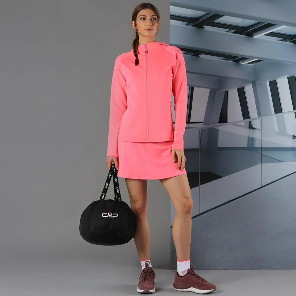 Felpa full zip con cappuccio in 4-way stretch