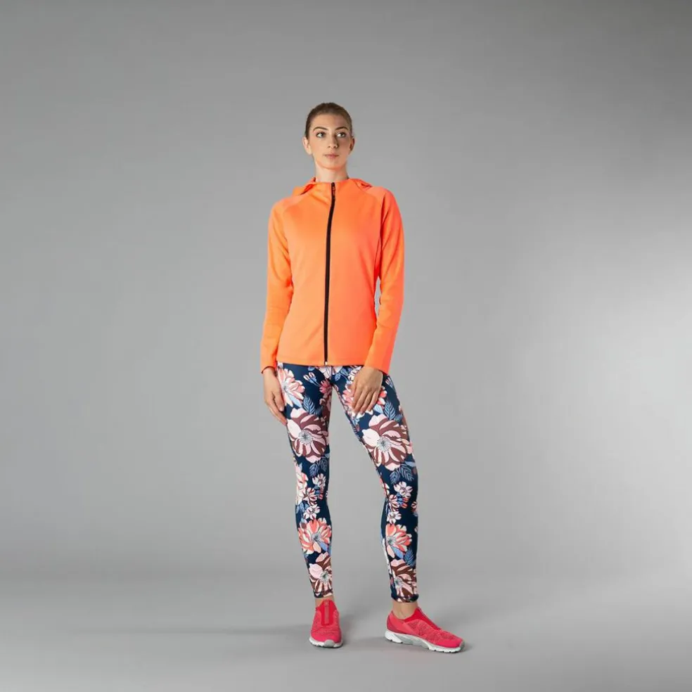 Felpa full zip con cappuccio in 4-way stretch