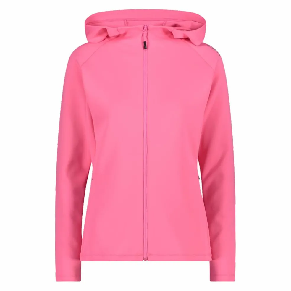 Felpa full zip con cappuccio in 4-way stretch