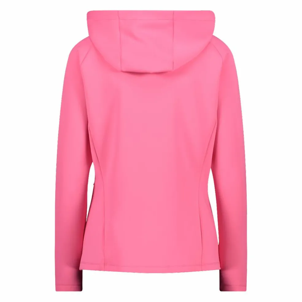 Felpa full zip con cappuccio in 4-way stretch