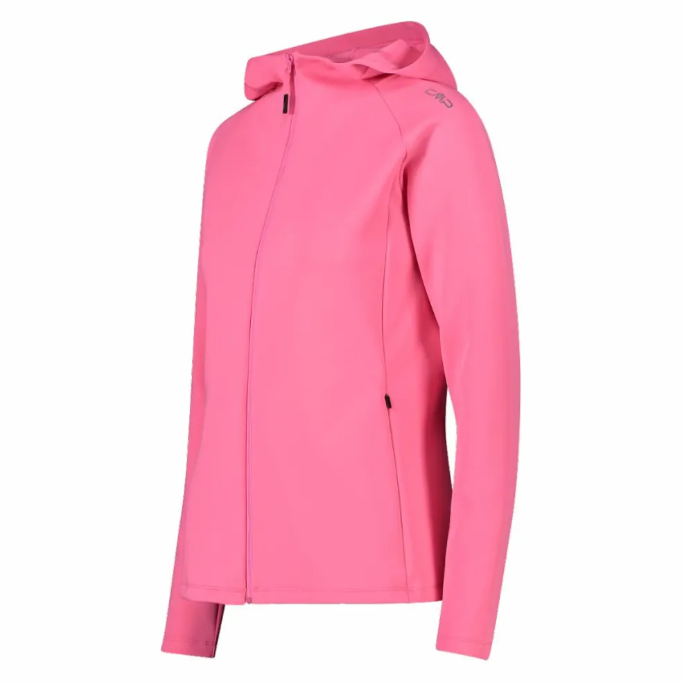 Felpa full zip con cappuccio in 4-way stretch