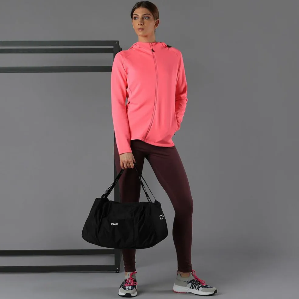 Felpa full zip con cappuccio in 4-way stretch