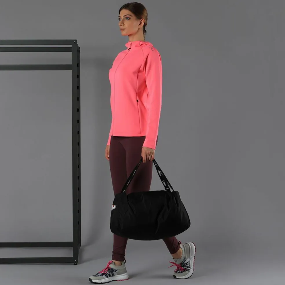 Felpa full zip con cappuccio in 4-way stretch