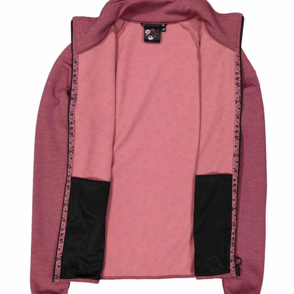 Felpa in pile da Donna in Stretch Performance stampata con Dettagli Melange