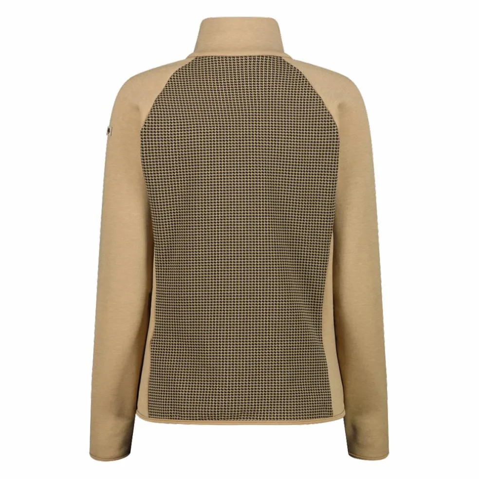 Felpa in pile da Donna in Stretch Performance stampata con Dettagli Melange