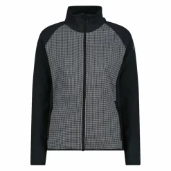 Felpa in pile da Donna in Stretch Performance stampata con Dettagli Melange