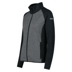 Felpa in pile da Donna in Stretch Performance stampata con Dettagli Melange