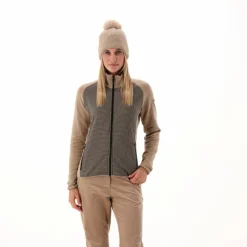 Felpa in pile da Donna in Stretch Performance stampata con Dettagli Melange