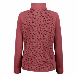 Felpa in pile da Donna in Stretch Performance stampata con Dettagli Melange
