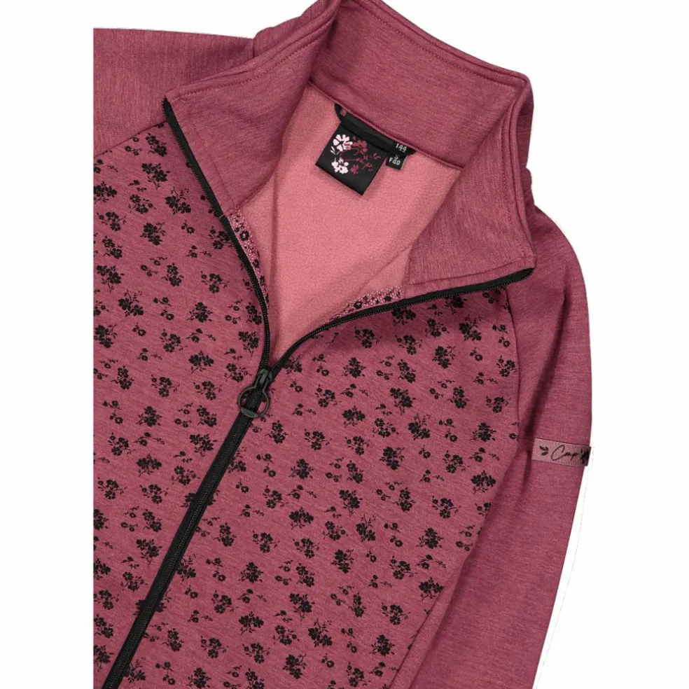 Felpa in pile da Donna in Stretch Performance stampata con Dettagli Melange