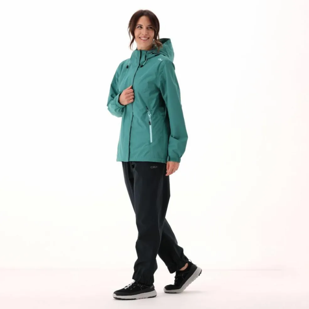 Giacca antipioggia da donna con cappuccio staccabile