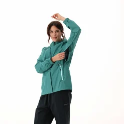 Giacca antipioggia da donna con cappuccio staccabile
