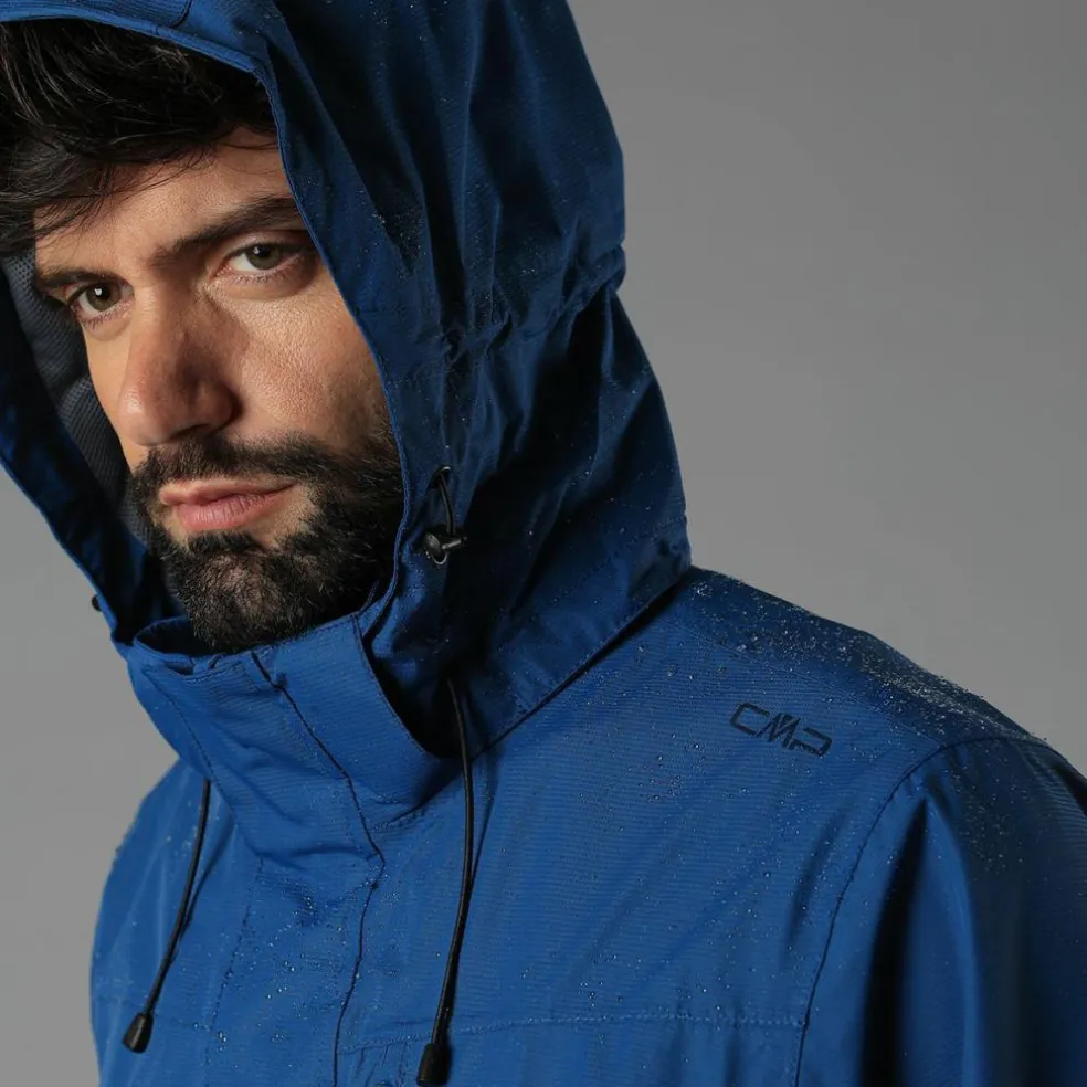 Giacca antipioggia da uomo con cappuccio staccabile