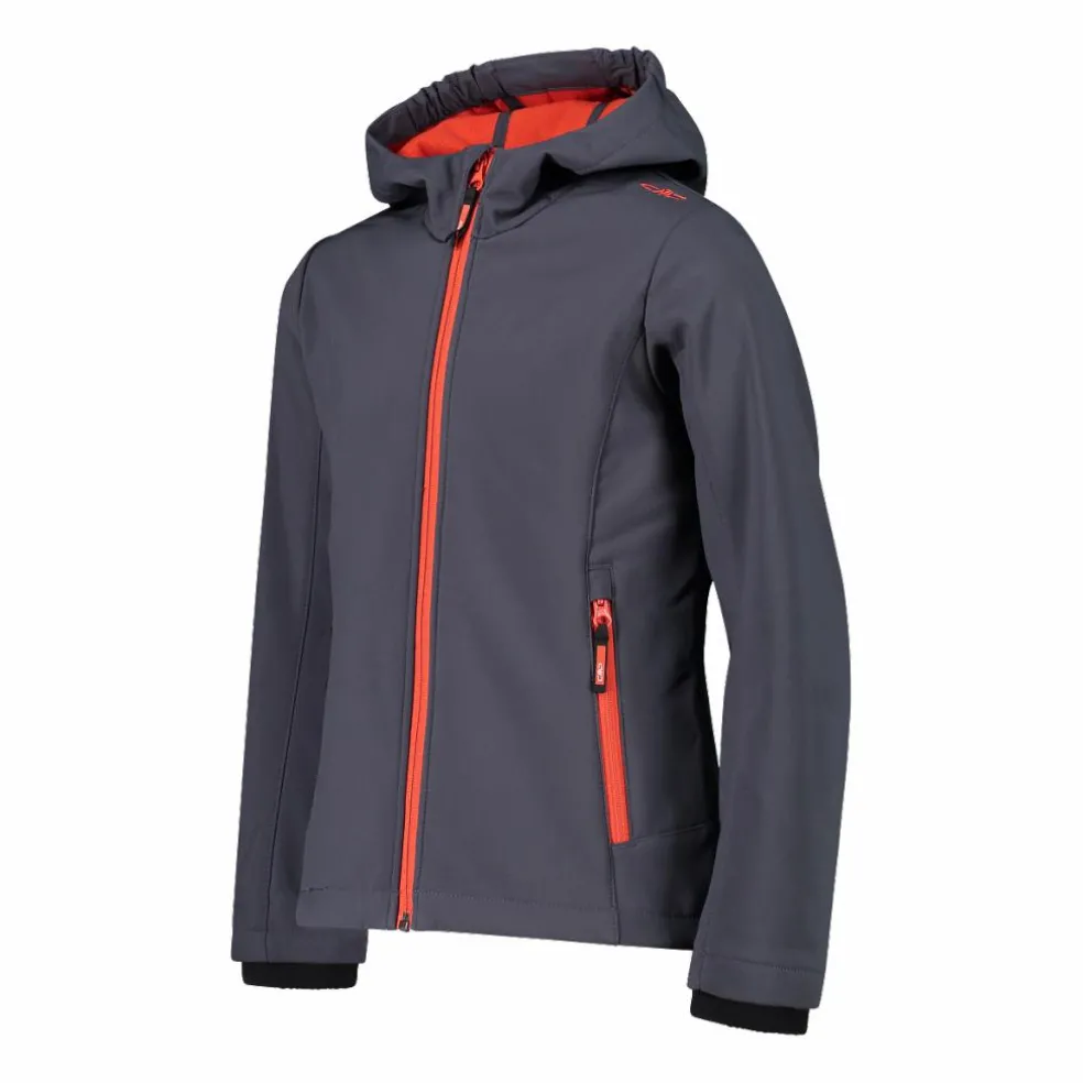 Giacca da bambina in softshell con cappuccio