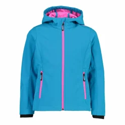 Giacca da bambina in softshell con cappuccio