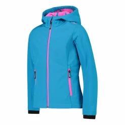 Giacca da bambina in softshell con cappuccio