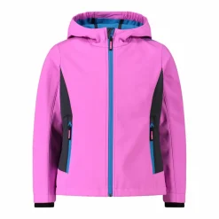 Giacca da bambina in softshell con cappuccio