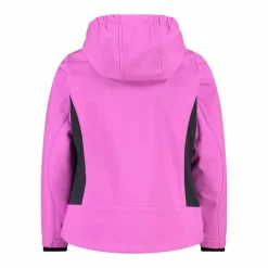 Giacca da bambina in softshell con cappuccio