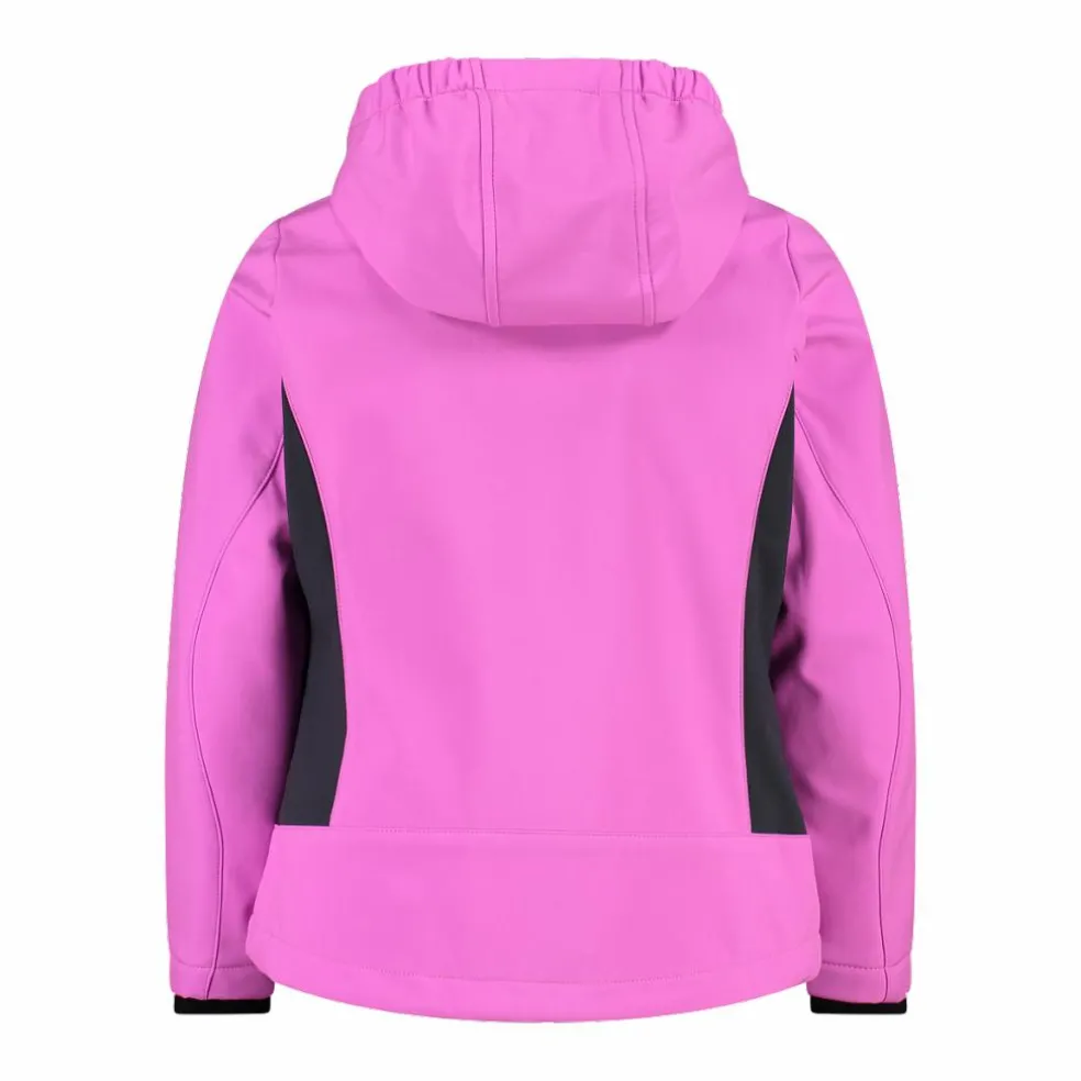 Giacca da bambina in softshell con cappuccio