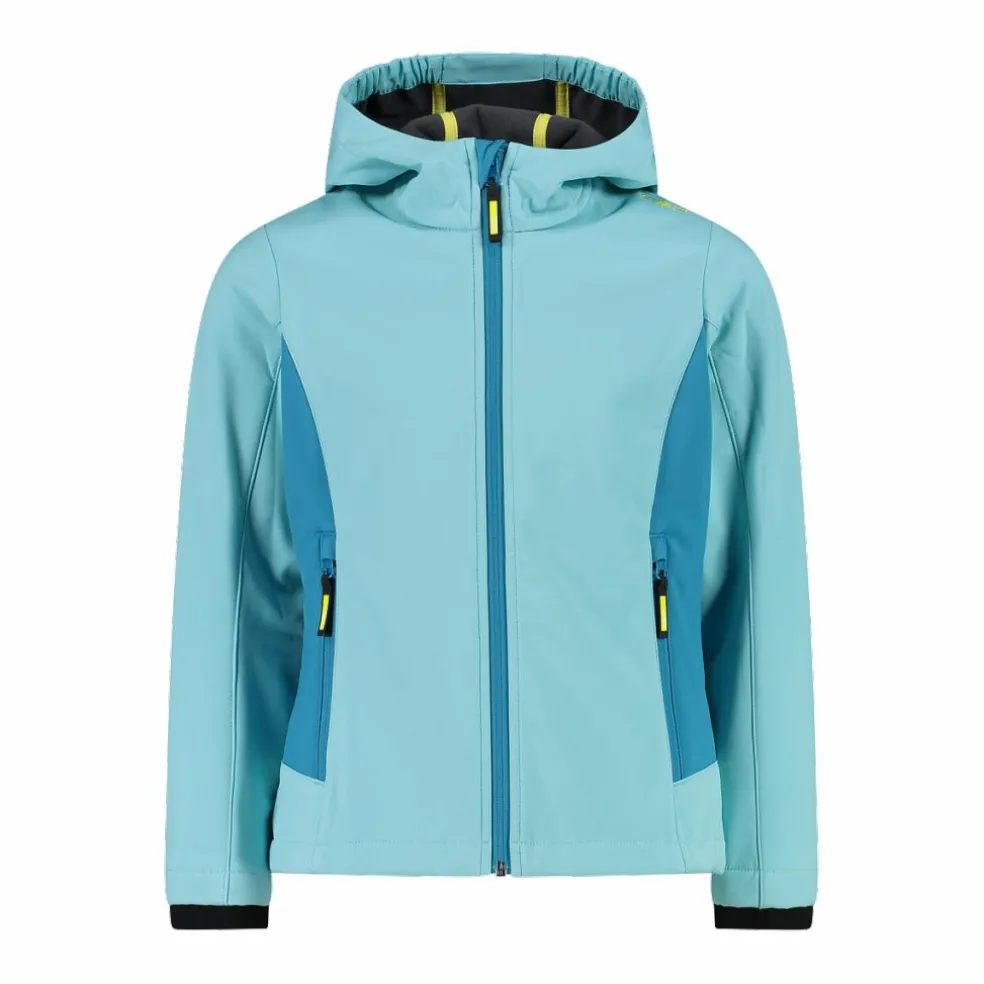 Giacca da bambina in softshell con cappuccio